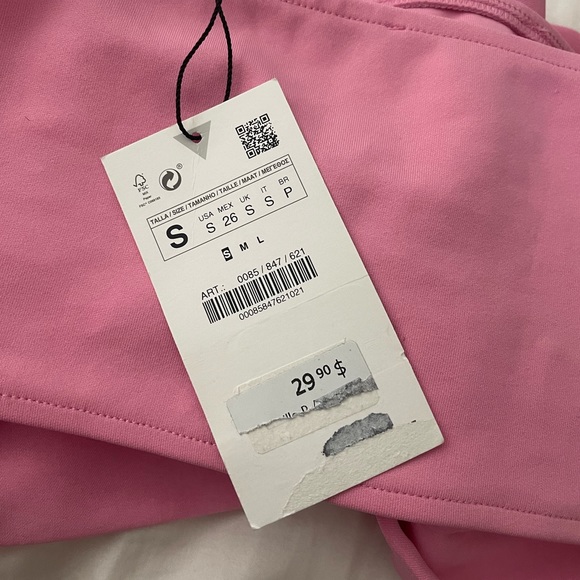 Zara frill pink crop top size small - Picture 5 of 5